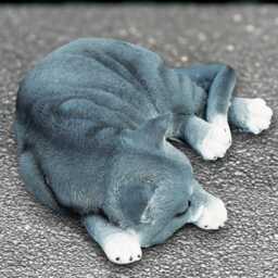 Laying Kitty Statue Concrete Cat Sculpture Outdoor Kitten Figurine Stone Pet Ornament Relaxing Decoration Handmade Yard Art - thumbnail 4