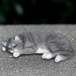 Laying Kitty Statue Concrete Cat Sculpture Outdoor Kitten Figurine Stone Pet Ornament Relaxing Decoration Handmade Yard Art - thumbnail 1