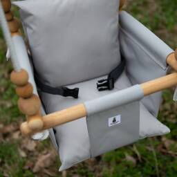 Baby Swing, Schaukel, Indoor Outdoor, Kinderschaukel, Balan??oire, Fabric High Back Babygift, Birthday Gift, Handmade Toy Light Grey - thumbnail 2