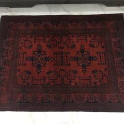 Small Pictorial Afghan Rug, Handknotted Wool Kilim - 142 cm X 106 cm - thumbnail 2