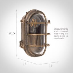 Jim Lawrence Ltd, Bulkhead Outdoor Wall Light, Antiqued Brass, Sconce, Vintage, Retro, Ip44 - thumbnail 2
