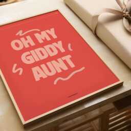 Oh My Giddy Aunt Proper British Print - Funny, Vibrant, Painted Wall Art - thumbnail 3