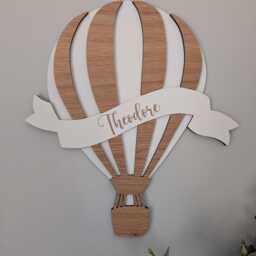 Personalised Hot Air Balloon Name Sign Wall Art - Nursery Decor - thumbnail 2