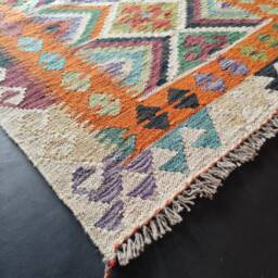 Kilim Rug Classic, Handmade Artisan Afghan Turkish Aztec Geometric Wool 147x96 cm - thumbnail 2