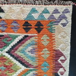 Kilim Rug Classic, Handmade Artisan Afghan Turkish Aztec Geometric Wool 147x96 cm - thumbnail 4