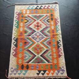 Kilim Rug Classic, Handmade Artisan Afghan Turkish Aztec Geometric Wool 147x96 cm - thumbnail 1