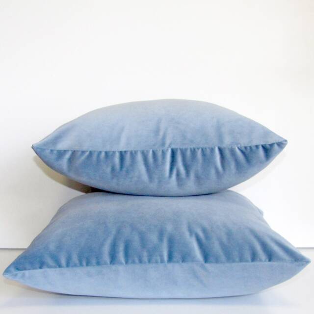 Made To Order Cloud Blue Luxury Velvet Cushion Cover - image 1