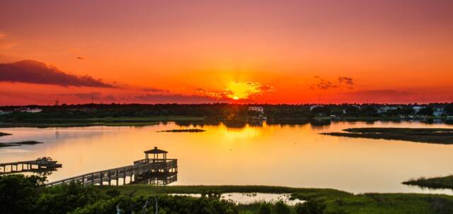 Sunset Over The Sound Photograph Wall Art Print