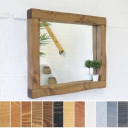 Wood Mirror - 7cm X Main Image Jacobean Irregular Design Chunky Driftwood Style Chic Dark - thumbnail 1