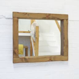 Wood Mirror - 7cm X Main Image Jacobean Irregular Design Chunky Driftwood Style Chic Dark - thumbnail 4