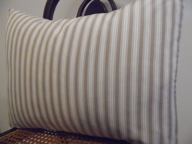 Brown Stripe Pillow Cover Farmhouse Decor, Toss Slipcover - image 1