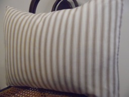 Brown Stripe Pillow Cover Farmhouse Decor, Toss Slipcover - thumbnail 1