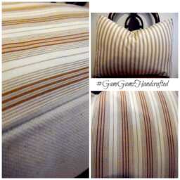 Brown Stripe Pillow Cover Farmhouse Decor, Toss Slipcover - thumbnail 2