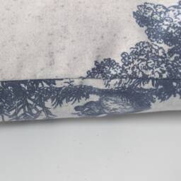Cushion Cover in Blue Toile Hare Squirrel Woodland Creatures 16 - thumbnail 2