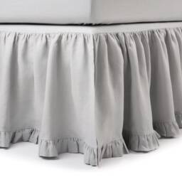Linen Ruffle Bed Skirt, Gathered Bedskirt With Ruffles, Custom Split Corner Bedskirts Full, Queen, King, Twin