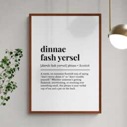 Dinnae Fash Yersel Scottish Word Definition Scotland Gift Wall Art Print - thumbnail 2