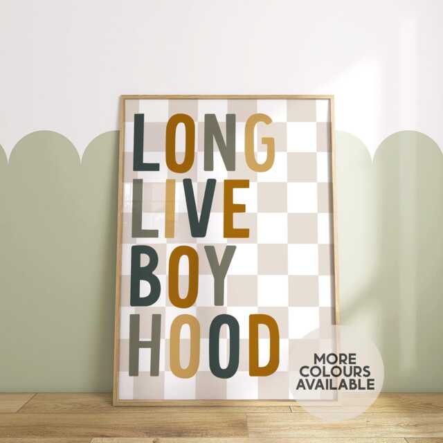 Long Live Boyhood Print -- Boys Bedroom Print, Nursery Playroom Brothers Cool Unframed - image 1
