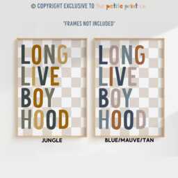 Long Live Boyhood Print -- Boys Bedroom Print, Nursery Playroom Brothers Cool Unframed - thumbnail 2
