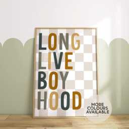 Long Live Boyhood Print -- Boys Bedroom Print, Nursery Playroom Brothers Cool Unframed - thumbnail 1