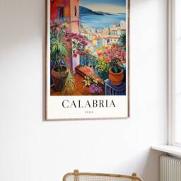 Calabria Travel Poster Colourful Italian Coastal Art Print - thumbnail 2