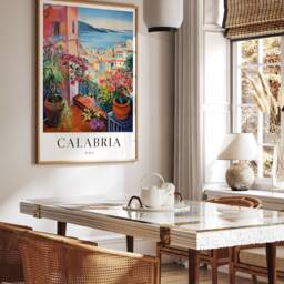 Calabria Travel Poster Colourful Italian Coastal Art Print - thumbnail 3