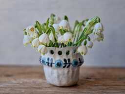 Floral Ceramic Bud Vase Handmade, Handbuilt Little For Wild Flowers, Rustic Organic Ceramics - thumbnail 1