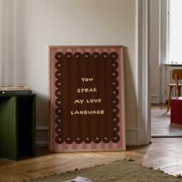 Speak My Love Language Print, Loving Hand Drawn Cosy Wall Art Whimsical Living Room Homely Unframed - thumbnail 2
