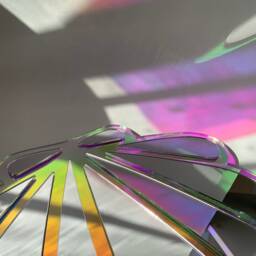 x-Large Seashell Reflector - Large Seashell Wavy Acrylic Mirror Amorphic Retro Shell Object - thumbnail 3