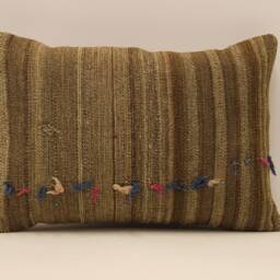 Throw Lumbar Kilim Pillow 14x20 in - 35x50 cm Boho Pillowcover Kilim Cushion Cover Tribal Pillow 4Bef-747 - thumbnail 2