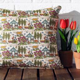 Garden Scatter Cushion House Warming Gift For Country Wedding Present British Wool Filled Pheasant Duck Robin Greenhouse - thumbnail 2