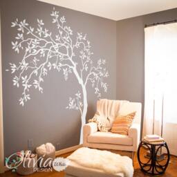 White Large Tree Wall Decal Wall Decal Mural Stickers Decals Decor Nursery Art Tattoo Nature - Nt022 - thumbnail 1