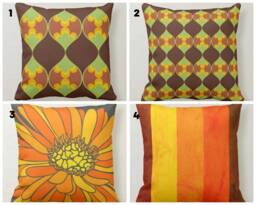 Abstract Art Cushion Cover/Sofa Yellow Green Coffee Color Pillow Cover/Housewarming Gifts/Garden Geometric Colorful Pattern Throw Pillowcase - thumbnail 1