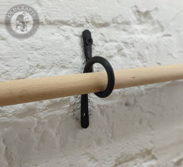 Rustic Curtain Rod Holder Pair - Hand-Forged Steel Pole Brackets, Farmhouse Loft Industrial Hardware, 3 Sizes + Custom