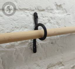 Rustic Curtain Rod Holder Pair - Hand-Forged Steel Pole Brackets, Farmhouse Loft Industrial Hardware, 3 Sizes + Custom - thumbnail 1