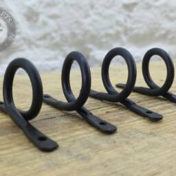 Rustic Curtain Rod Holder Pair - Hand-Forged Steel Pole Brackets, Farmhouse Loft Industrial Hardware, 3 Sizes + Custom - thumbnail 2