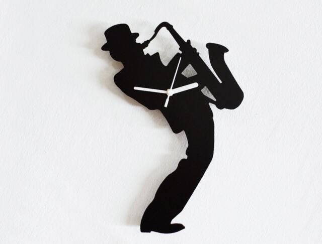 Man Play Saxophone Jazz Band Instruments - Wall Clock - image 1