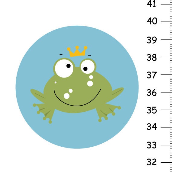 Frog Growth Chart For Children, Canvas Height Chart, Personalized Wall Art, Custom Decor - image 1