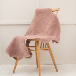 Dusky Pink Xl Quad Shearling Sheepskin. Large Sheepskin Rug, Sheepskin, Rug , Dusky Pink Boucle - thumbnail 3