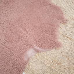 Dusky Pink Xl Quad Shearling Sheepskin. Large Sheepskin Rug, Sheepskin, Rug , Dusky Pink Boucle - thumbnail 2