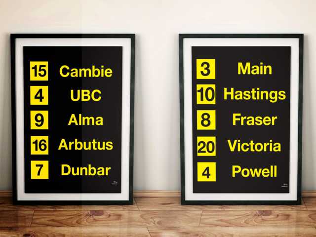 Vancouver Trolley Bus Route Print Set - Screen Printed Art, Limited Edition - image 1