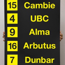 Vancouver Trolley Bus Route Print Set - Screen Printed Art, Limited Edition - thumbnail 2