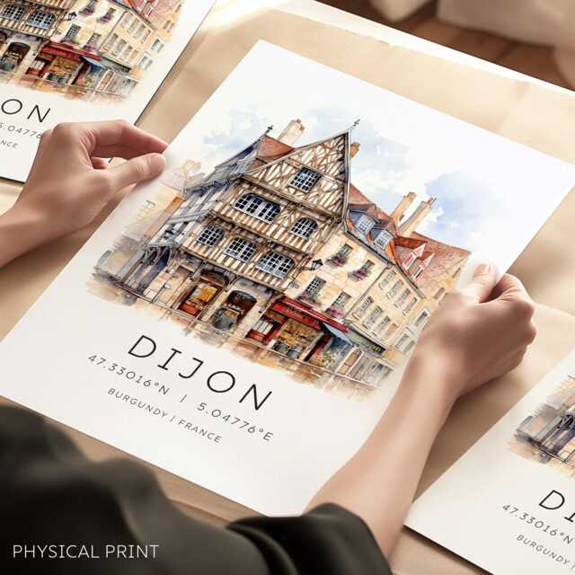 Dijon Travel Print, French City Prints, Burgundy France Travel, European Artwork, Themed Wall Art, Gallery - image 1