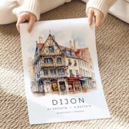 Dijon Travel Print, French City Prints, Burgundy France Travel, European Artwork, Themed Wall Art, Gallery - thumbnail 2