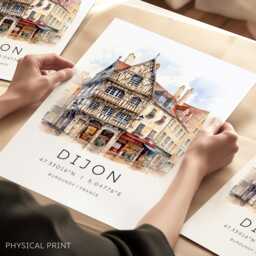 Dijon Travel Print, French City Prints, Burgundy France Travel, European Artwork, Themed Wall Art, Gallery - thumbnail 1