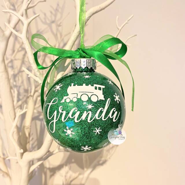 Personalised Train Christmas Bauble 2026, Ornament, Lover Gift, Kids Decoration, Custom Name Keepsake - image 1