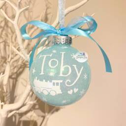 Personalised Train Christmas Bauble 2026, Ornament, Lover Gift, Kids Decoration, Custom Name Keepsake - thumbnail 4