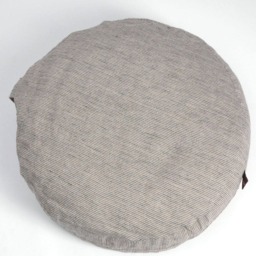 Linen Striped Meditation Cushion Zafu Buckwheat Fill, Grey Stonewashed - thumbnail 2