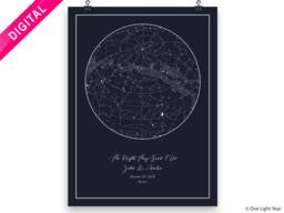 Custom Star Map - Space Wall Art Poster, Mothers Day Gifts, Night Sky Print Digital Download - thumbnail 1