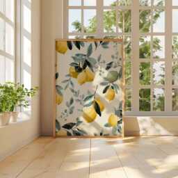 Lemon Poster, Kitchen Fruit Wall Art, Yellow Citrus Print, Botanical Illustration, Modern Farmhouse Decor, Italian Style Art - thumbnail 3