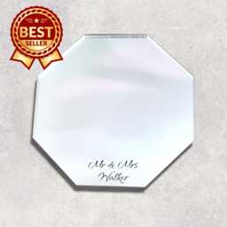Octagon Acrylic Mirror Wall Art Personalized Engraving Options